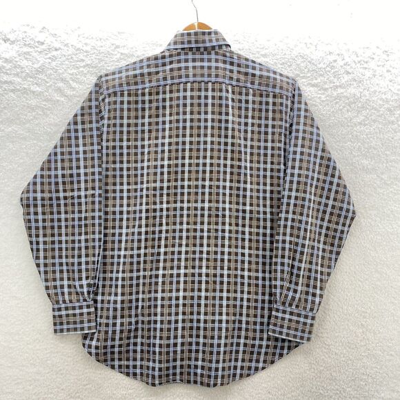 Thomas Dean Shirt Men's Large Multicolor Flip Cuff Plaid Long Sleeve Button Up - Picture 7 of 15